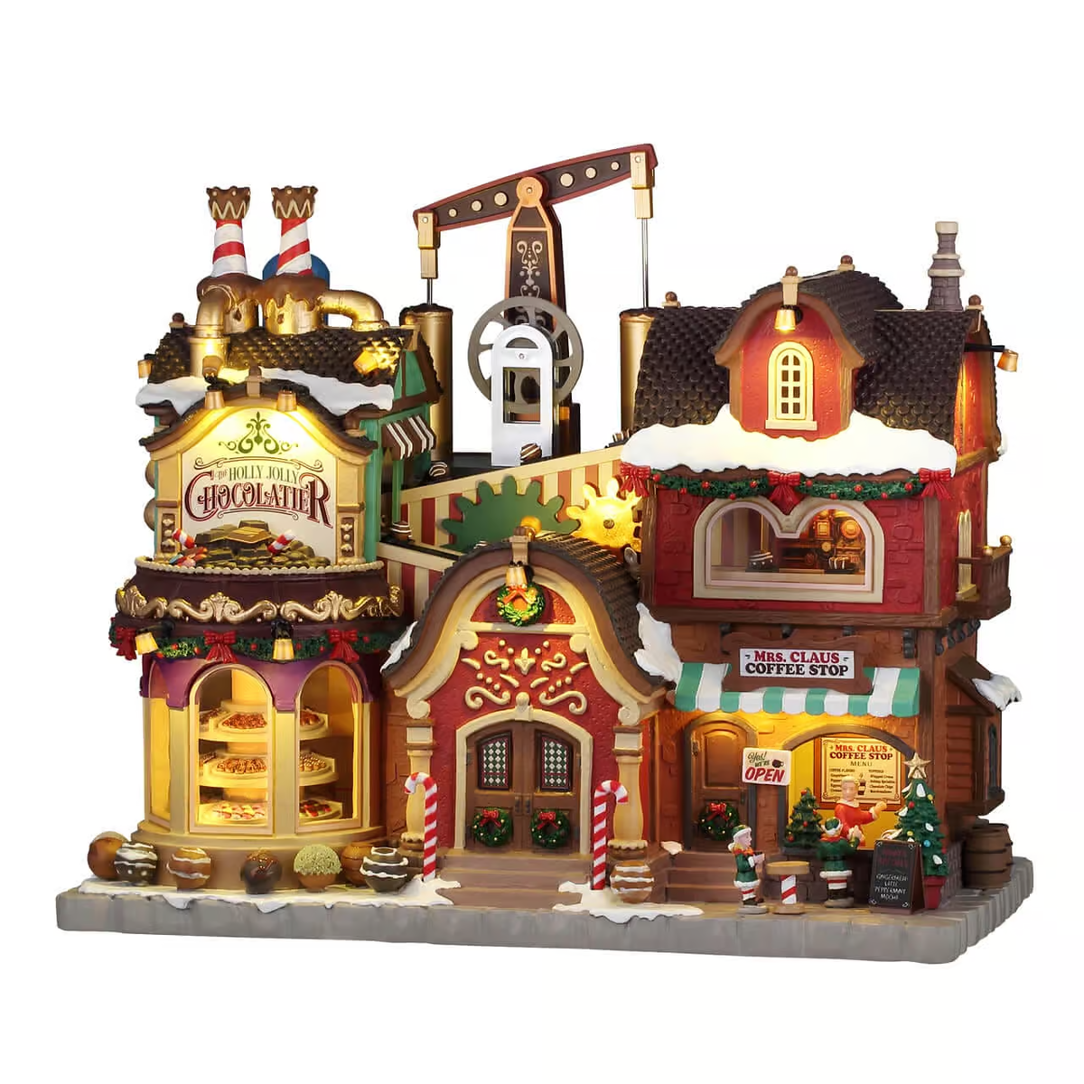 Lemax The Holly Jolly Chocolatier & Mrs. Claus Coffee Shop – with Lights, Sound & Motion – 2026