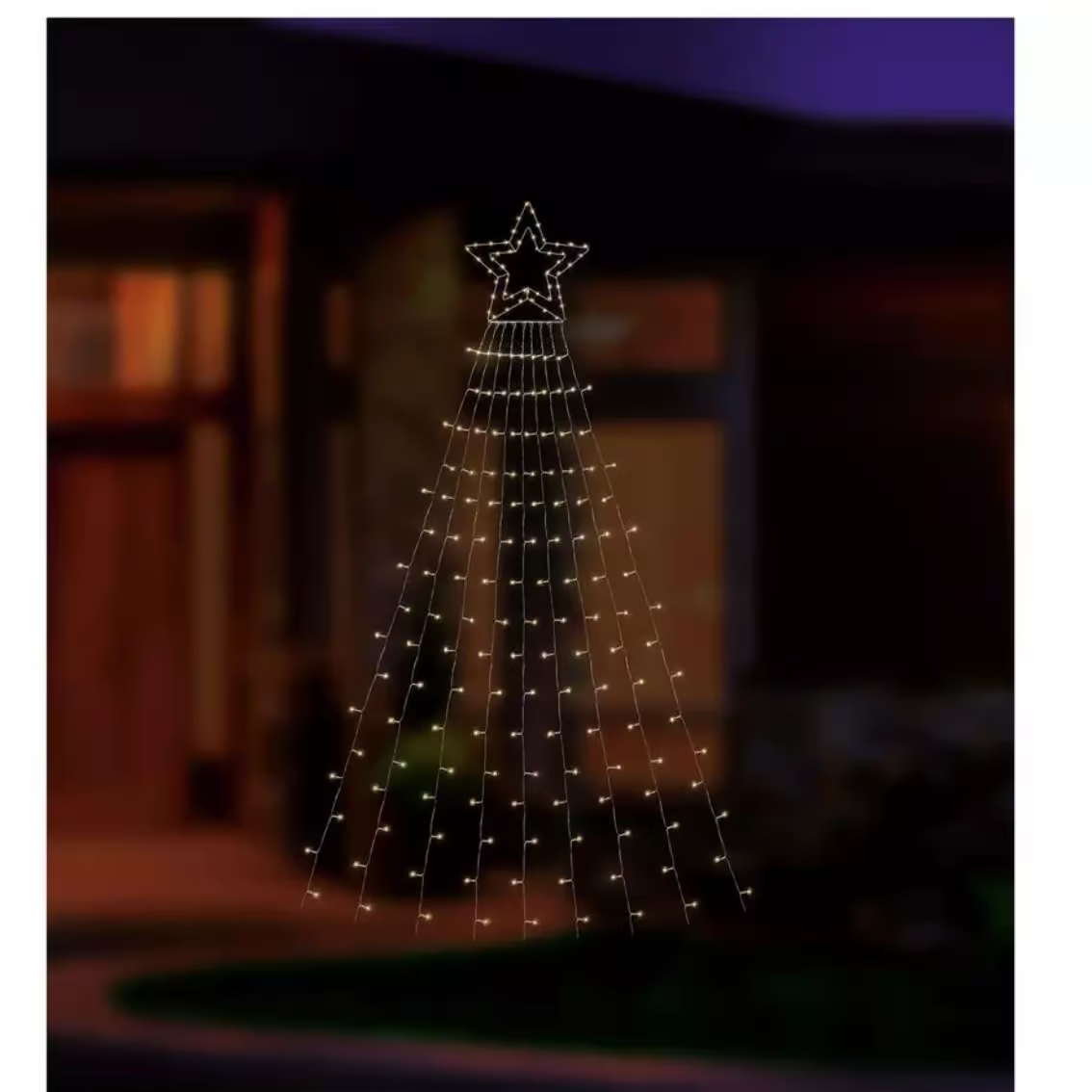 Premier 3m Light up Warm White Outdoor Shooting Star Christmas Tree - 320 LEDs