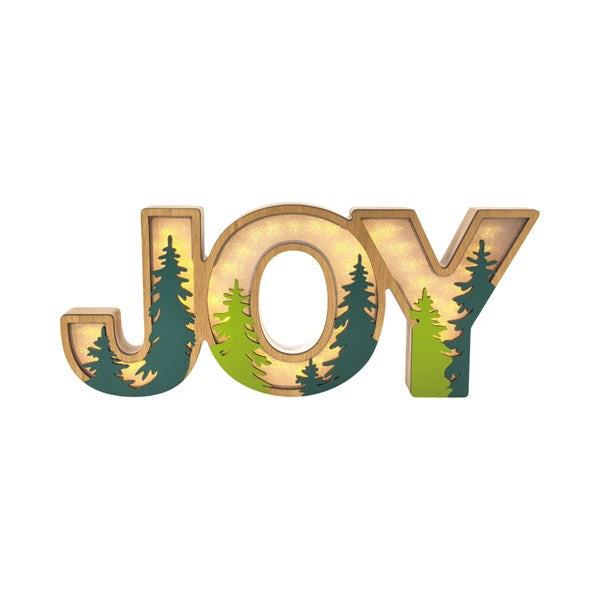 Light Up Joy Christmas Sign - 37cm