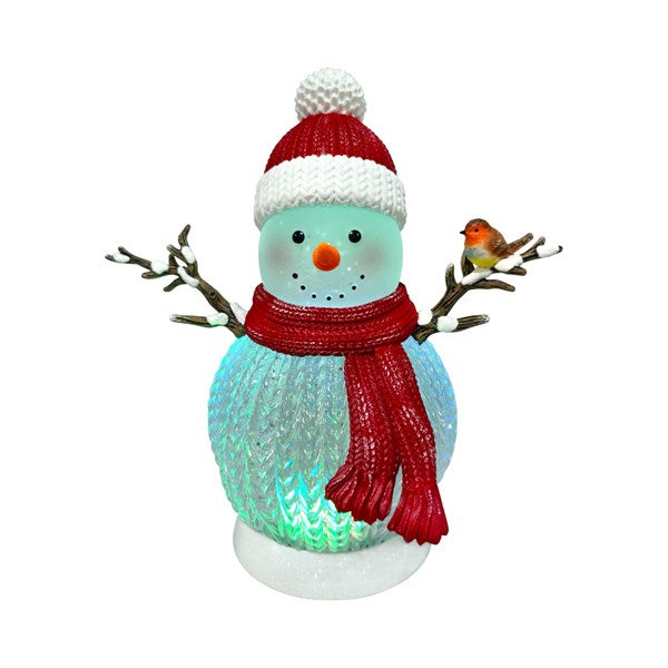 Light Up Colour Changing Snowman Water Spinner - 27cm