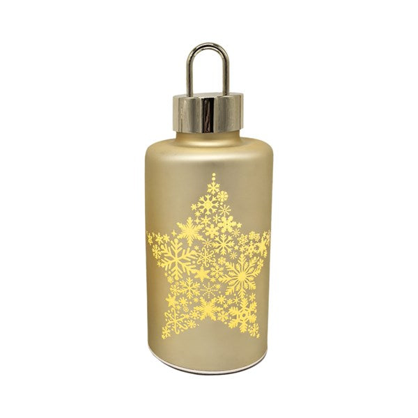 Light Up Gold Star Lantern - 25cm