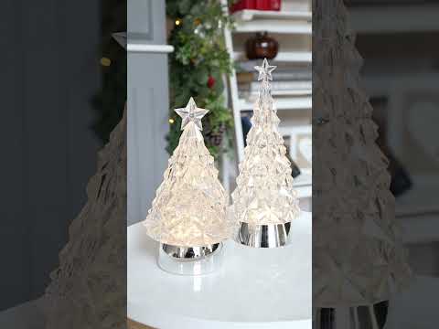 Christmas Tree Glitter Water Spinner with LED Lights