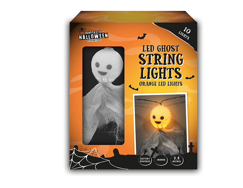 Halloween Spooky Ghost Battery String Lights - 2.8m