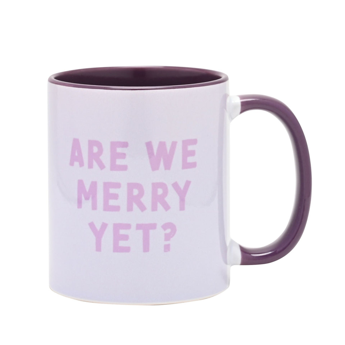 Christmas Are We Merry Yet? Purple Handled Mug