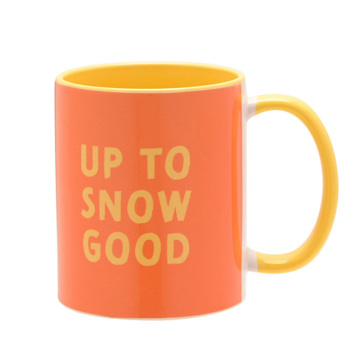 Christmas Up to Snow Good Yellow Handled Mug