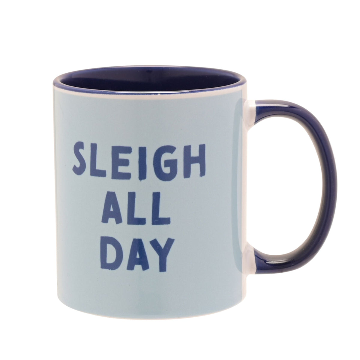 Christmas Sleigh All Day Navy Handled Mug