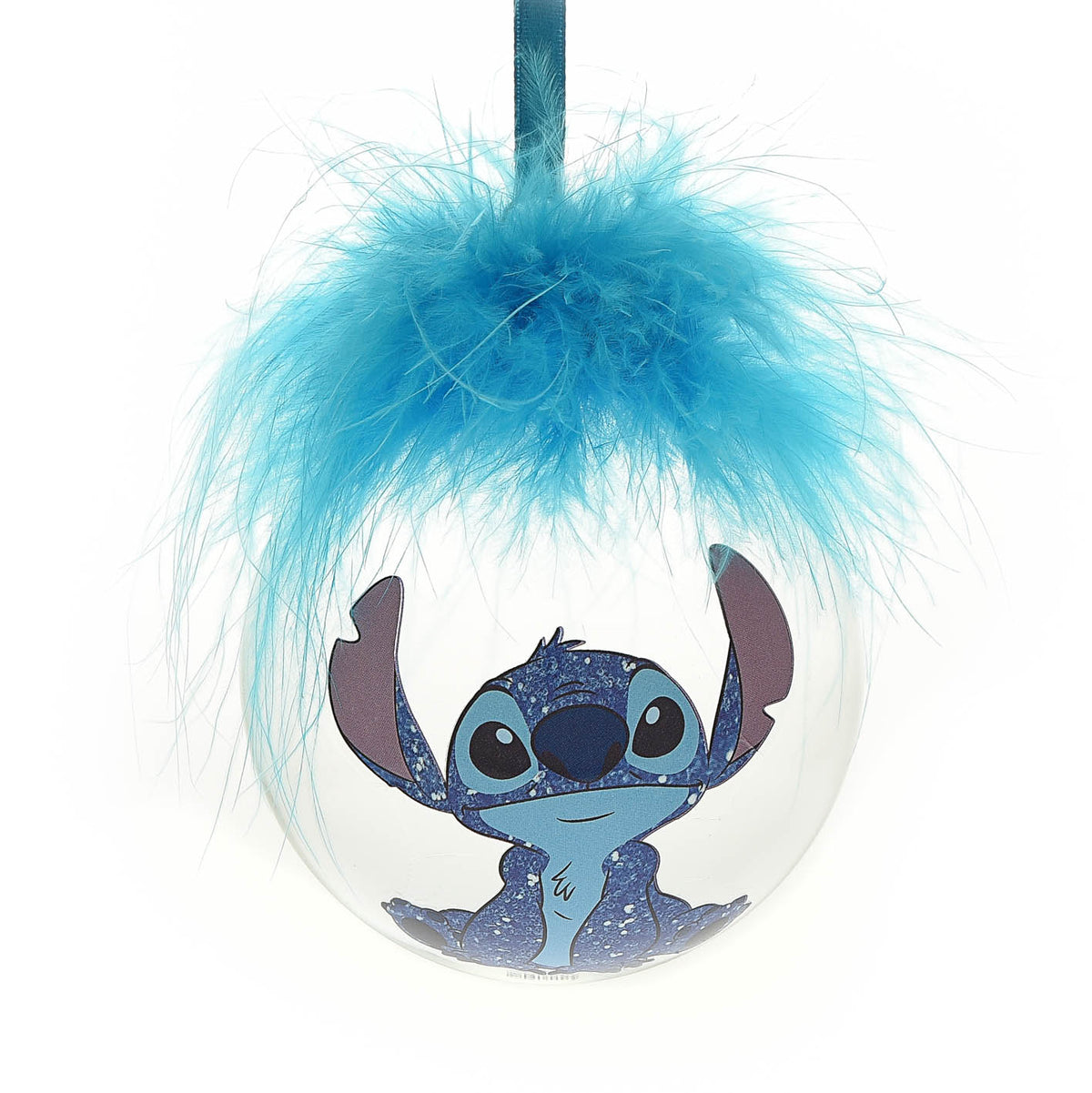Disney Stitch Glass Feather Christmas Bauble