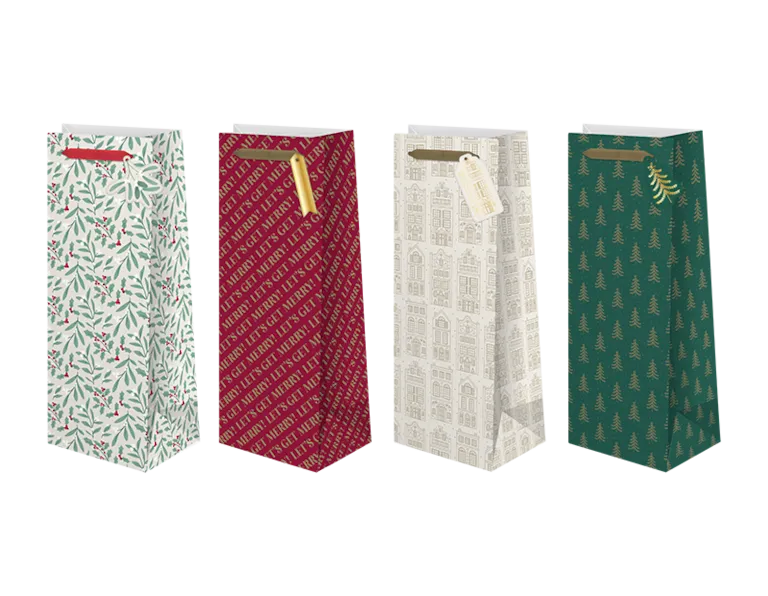 Christmas Luxury Foiled Bottle Bag
