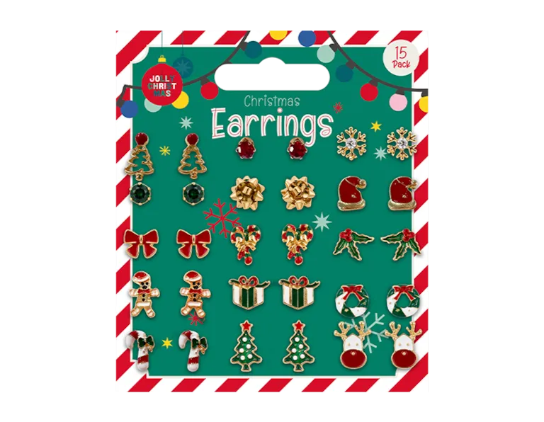 Christmas Earrings - Pack of 15