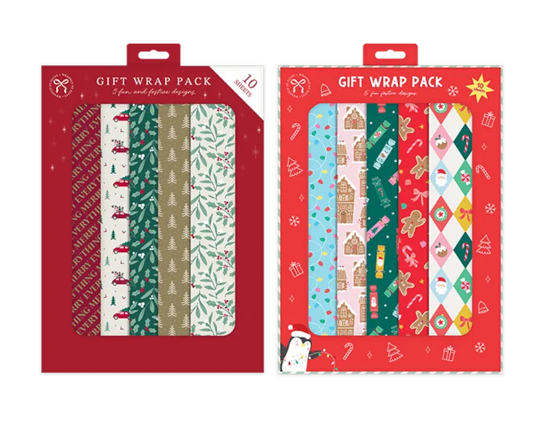 Christmas Gift Wrap - Pack of 10