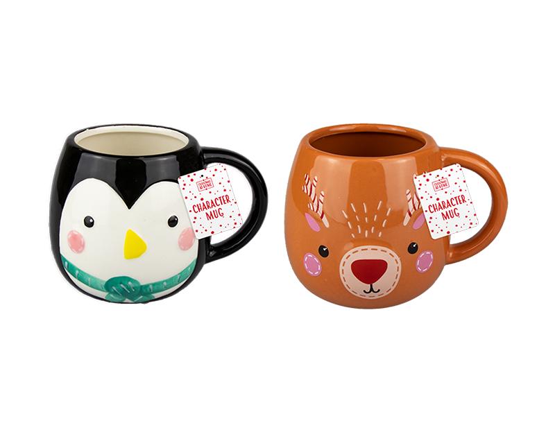 Reindeer or Penguin Christmas Character Mug - 400ml