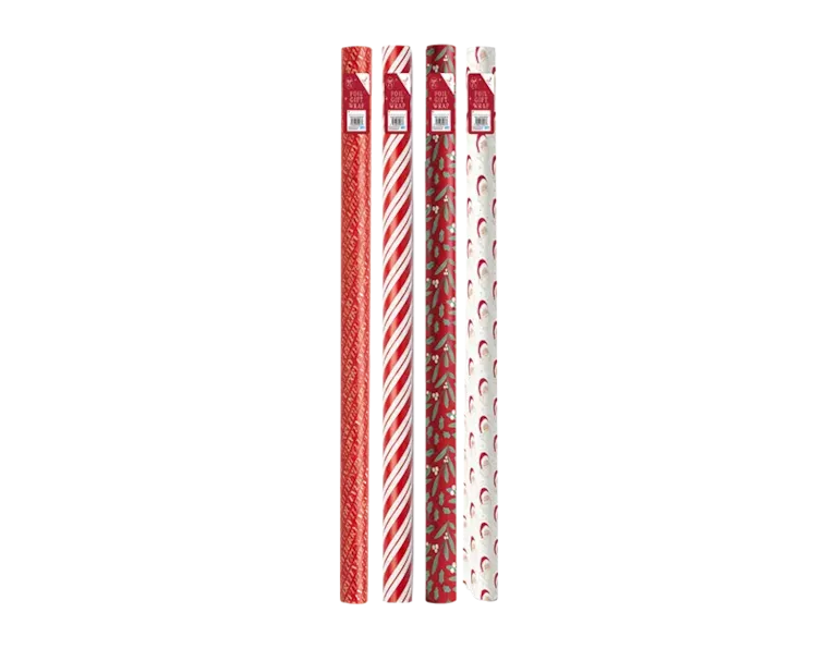 Christmas Red Foil Wrapping Paper - 3m