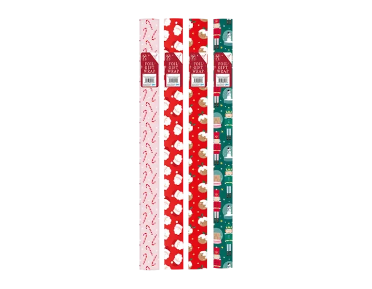Cute Christmas Foil Wrapping Paper - 3m