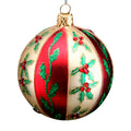 Gisela Graham - Red and Gold Nostalgia Holly Ball - 8cm