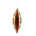 Gisela Graham - Red and Gold Nostalgia Holly Teardrop - 15cm