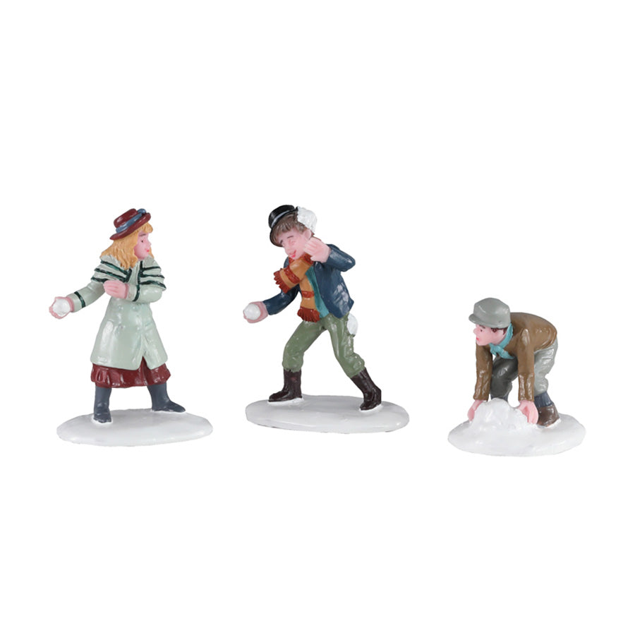 Lemax Snowball Skirmish - Set of 3 Children in a Snowball Fight