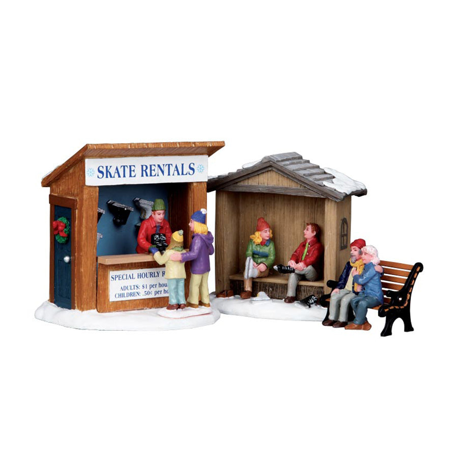 Lemax Christmas Village Ice Skate Rental Booth - Set of 3