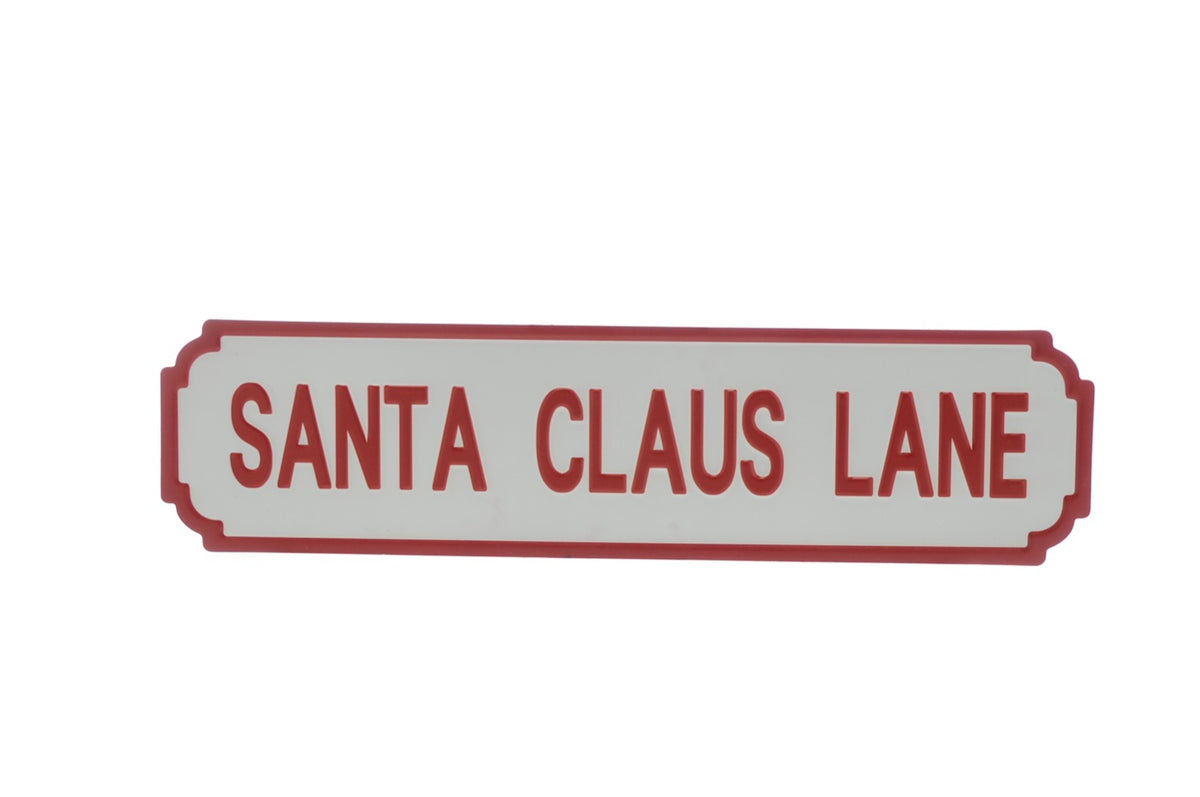 White Metal Santa Clause Lane Sign - 71cm