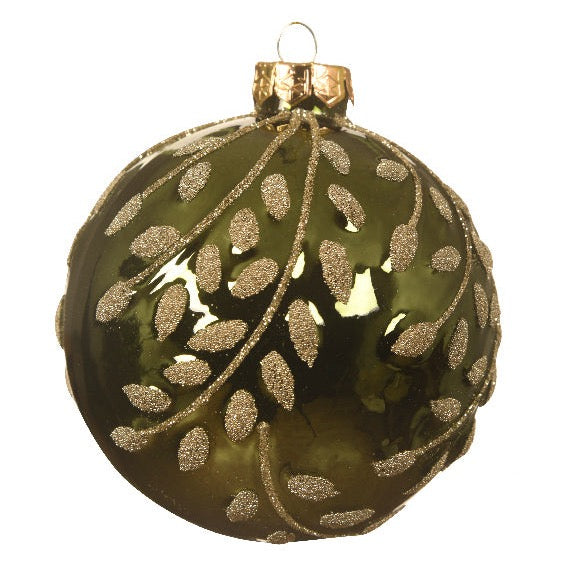 Enamel & Matt Glass Bauble - 10cm