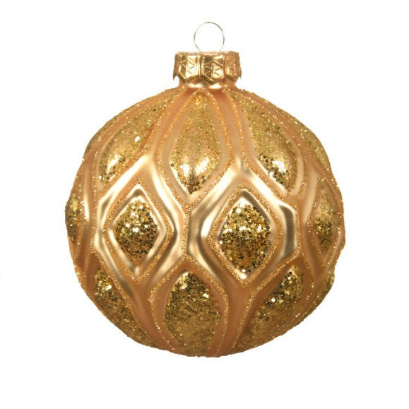 Shiny & Matt Glass Bauble - 10cm