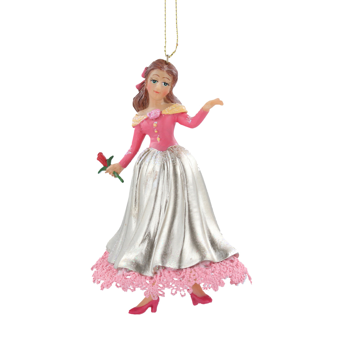 Gisela Graham - Belle Resin Hanging Christmas Tree Decoration / Bauble