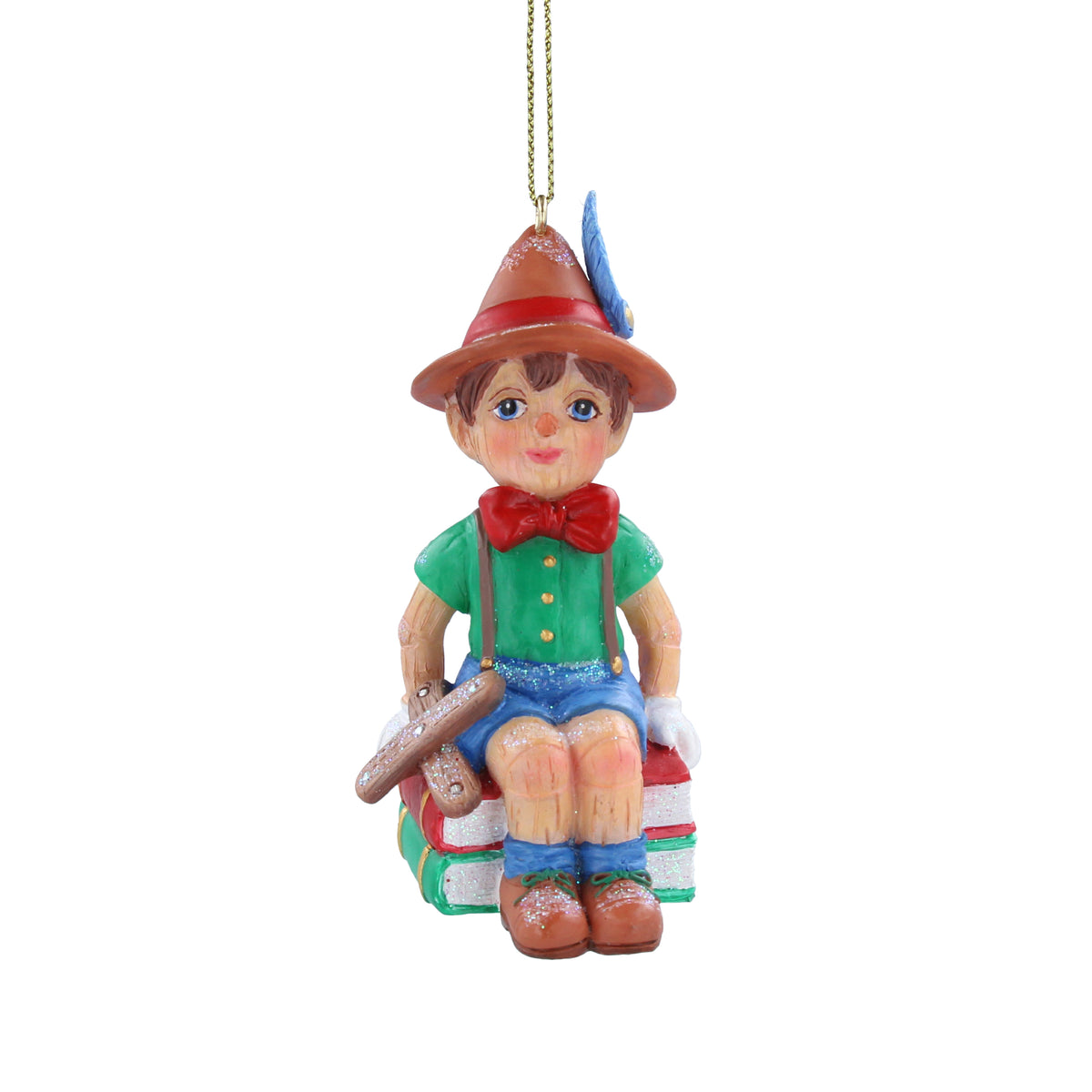 Gisela Graham - Resin Pinocchio on Books Christmas Tree Decoration / Bauble