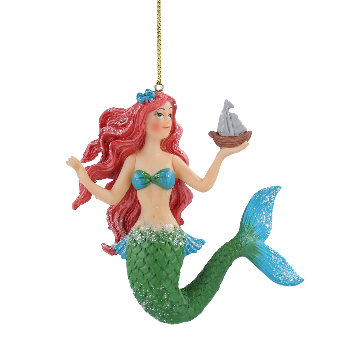 Gisela Graham - Little Mermaid Resin Hanging Christmas Tree Decoration / Bauble