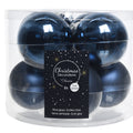 Night Blue Mixed Glass 7cm Baubles - Tube of 8