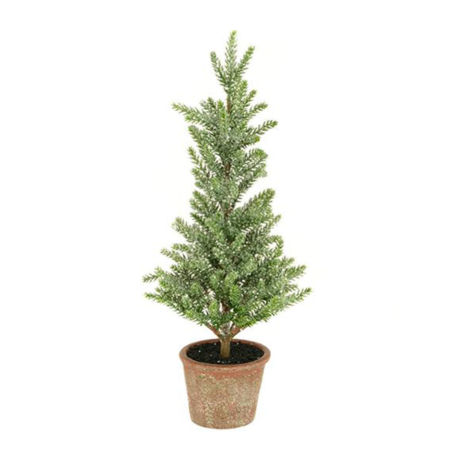 Glittery Pine Christmas Tree with Brown Pot