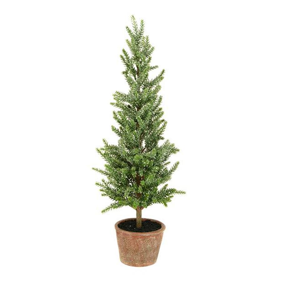 Glittery Pine Christmas Tree with Brown Pot