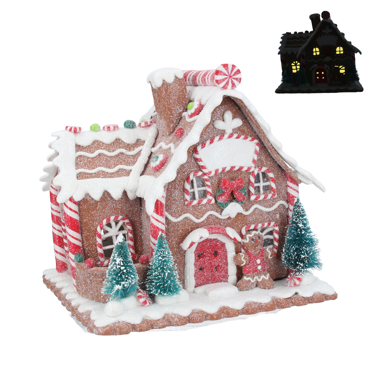 Gisela Graham - Light Up LED Acrylic Gingerbread House Ornament ...