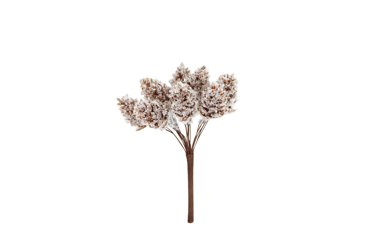 Gisela Graham - Natural Snowy Cone Pick Bunch - 13cm