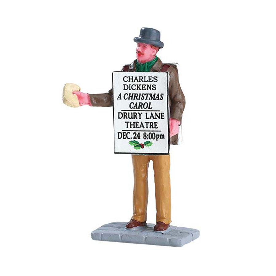 Lemax Sandwich Board Man Figure