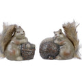 Matt Terracotta Sitting Squirrel with Nut and Pinecone