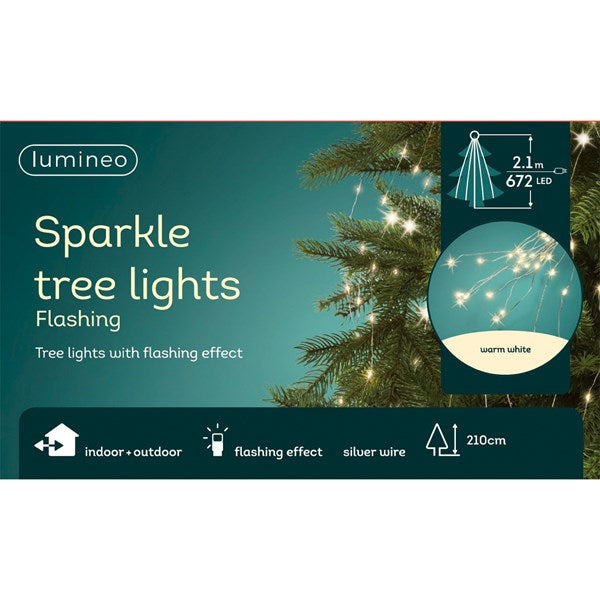 Lumineo Micro LED Sparkle Tree Bunch Lights Warm White Silver Wire