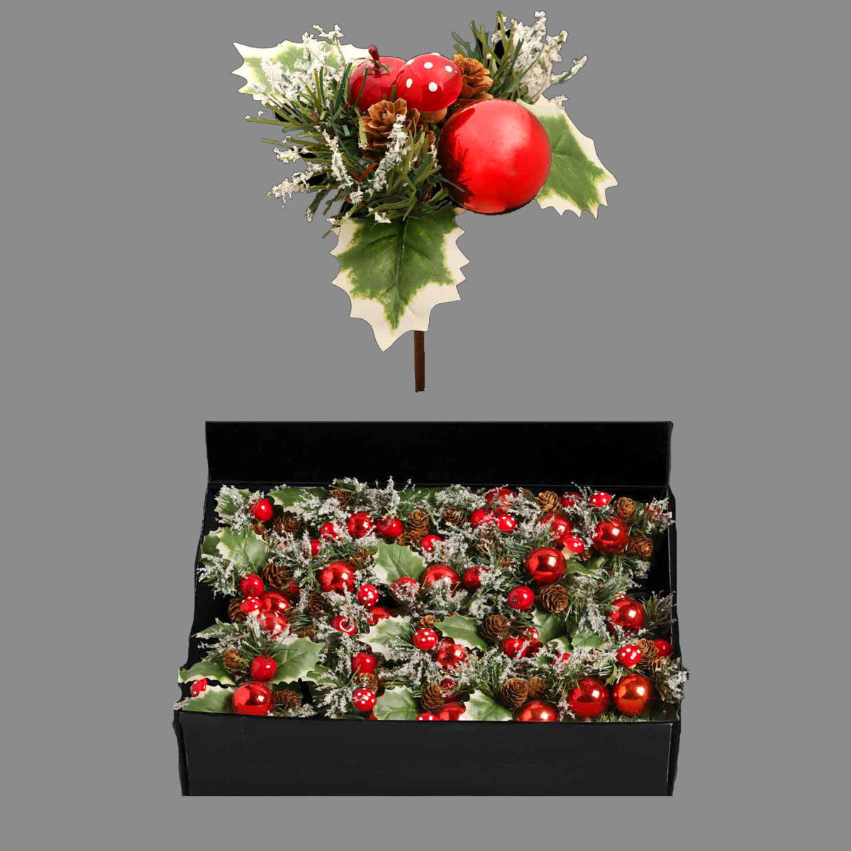 Woodland Holly and Red Berry Floristry Pick