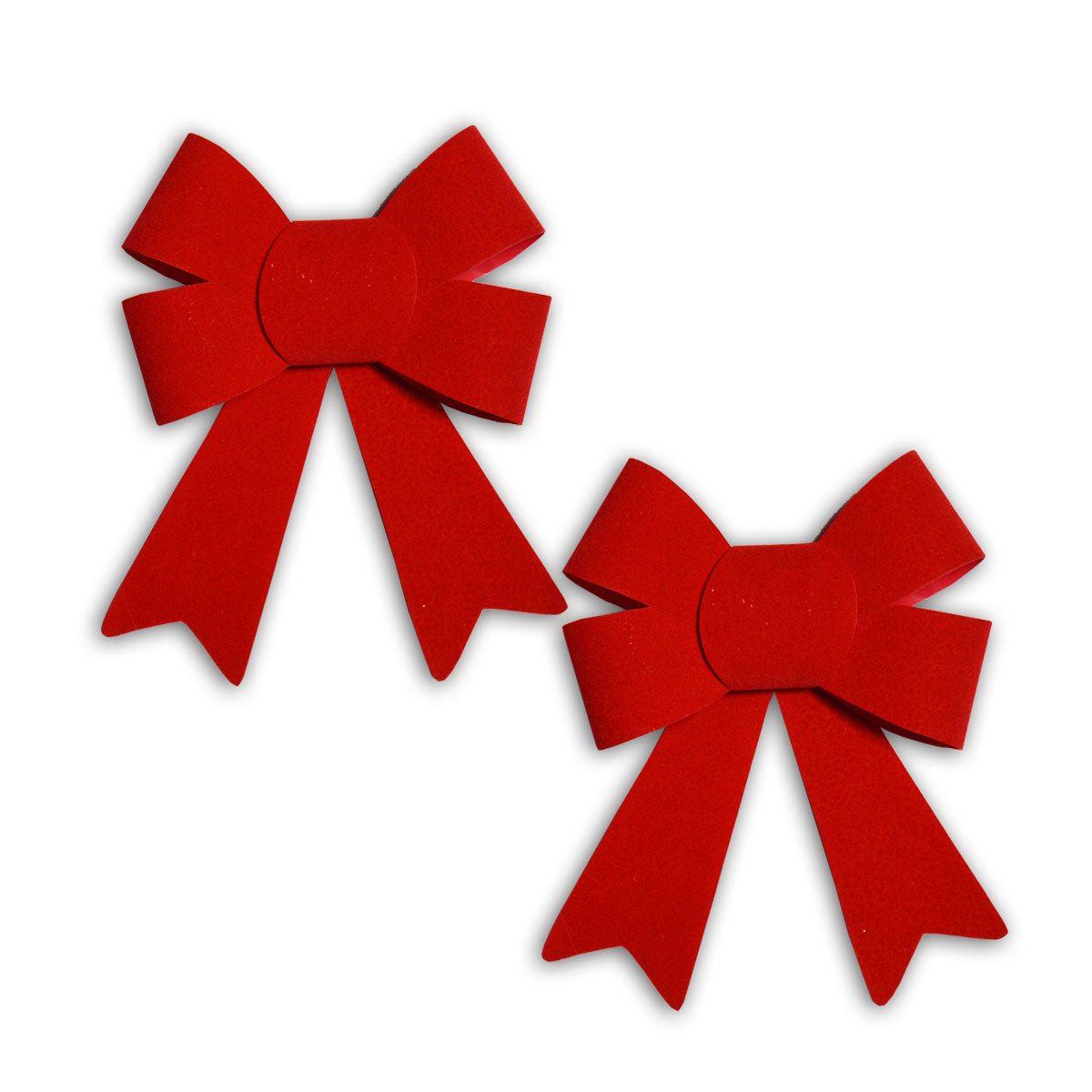 Set of 2 Christmas Red Velour Bow / Ribbon- 17cm