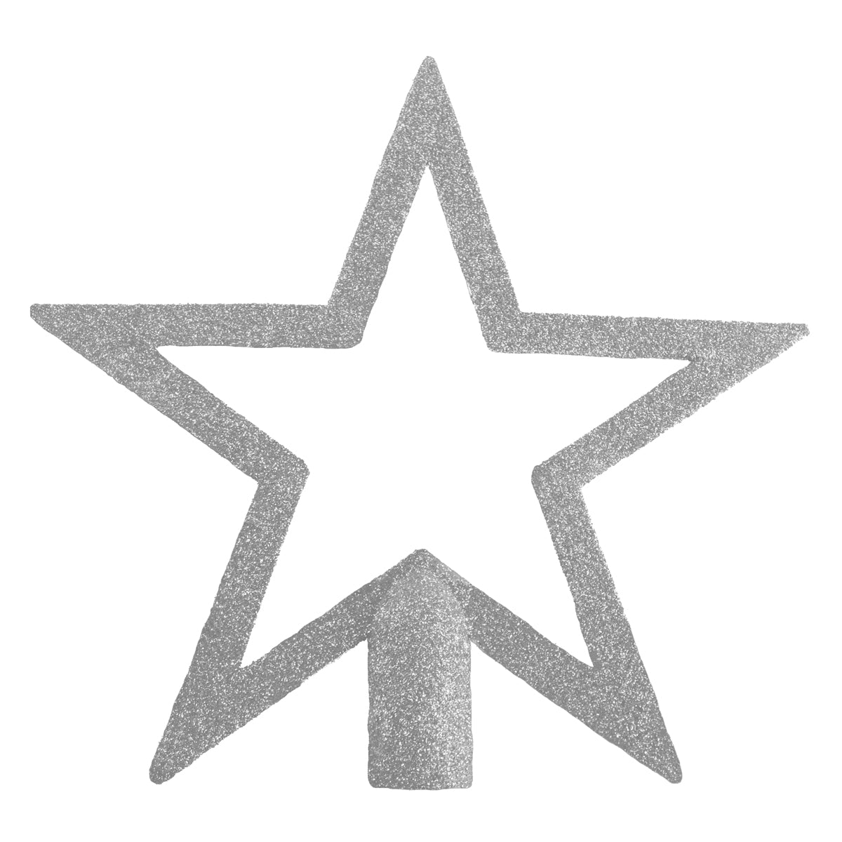 Sparkly Silver Glitter Star Silhouette Christmas Tree Topper 20cm