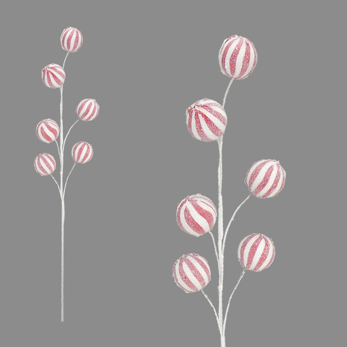 Frosted Red & White 6 Gobstopper Pick - 70cm