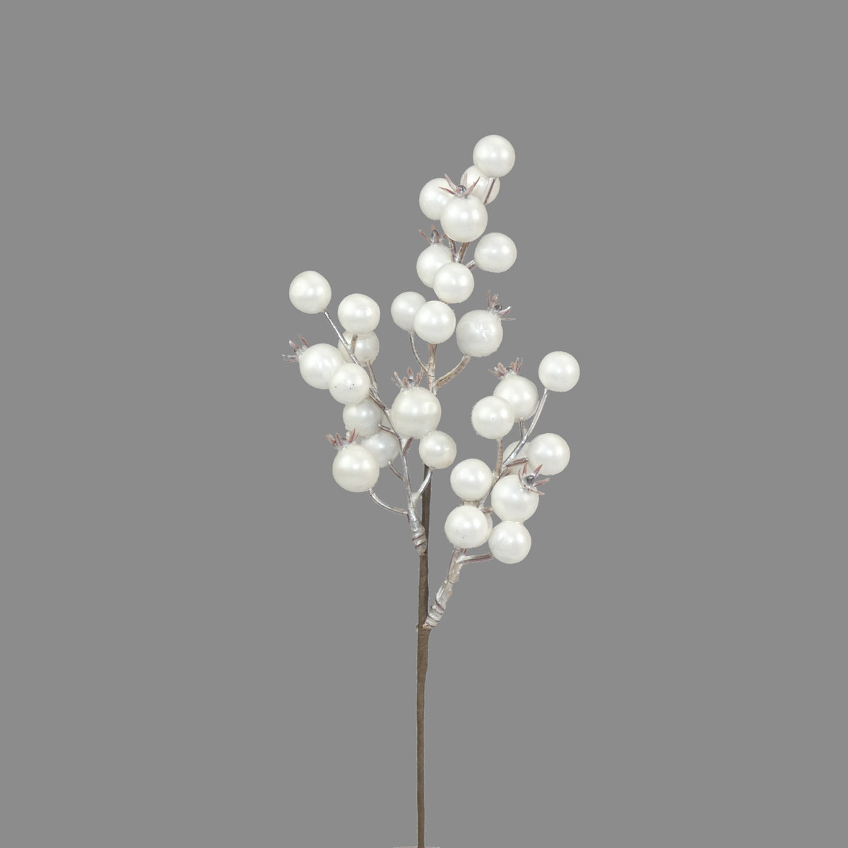 Frosted White Chunky Berry Pick - 30cm