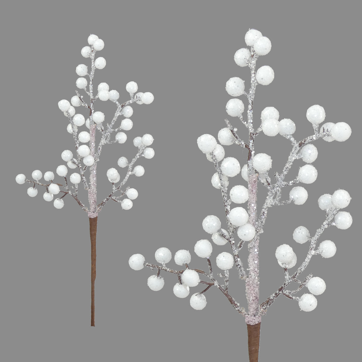 White Berry Frosted Floristry Pick - 36cm
