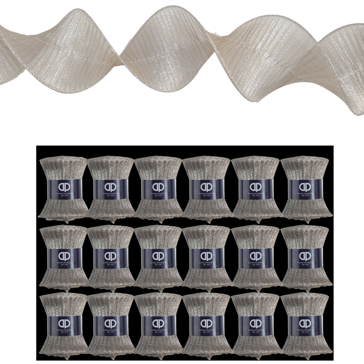 Ruffle Oyster Shimmer Ribbon