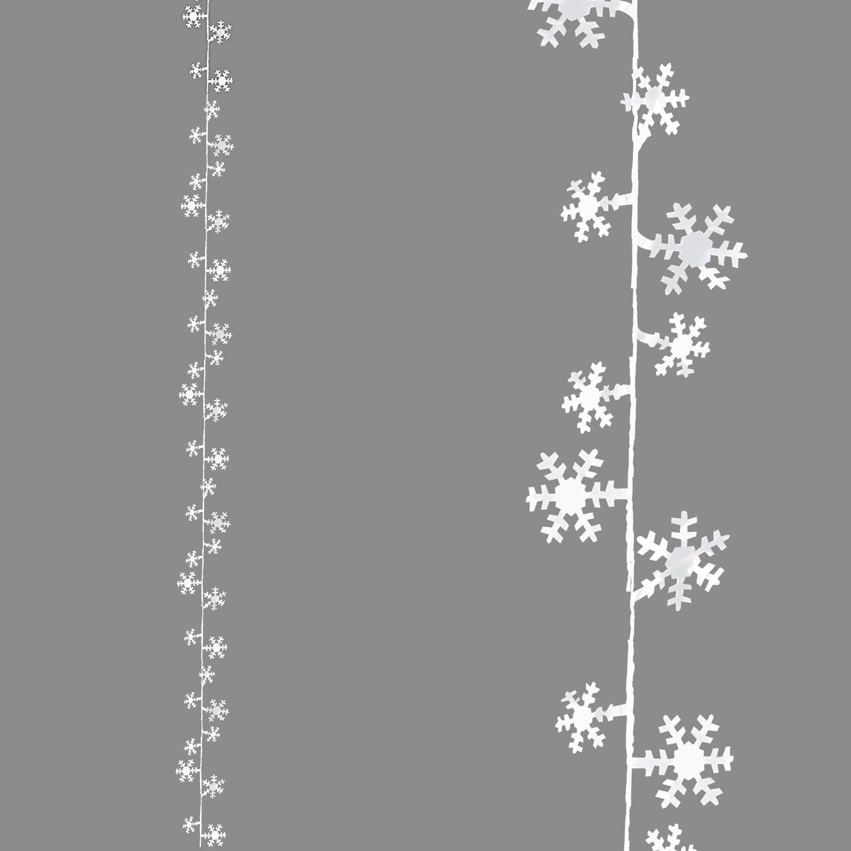 White Snowflake Tinsel Garland 7.5m