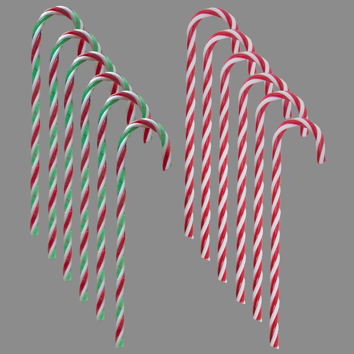 Plastic Candy Cane Ornaments- Pack of 6- 15cm