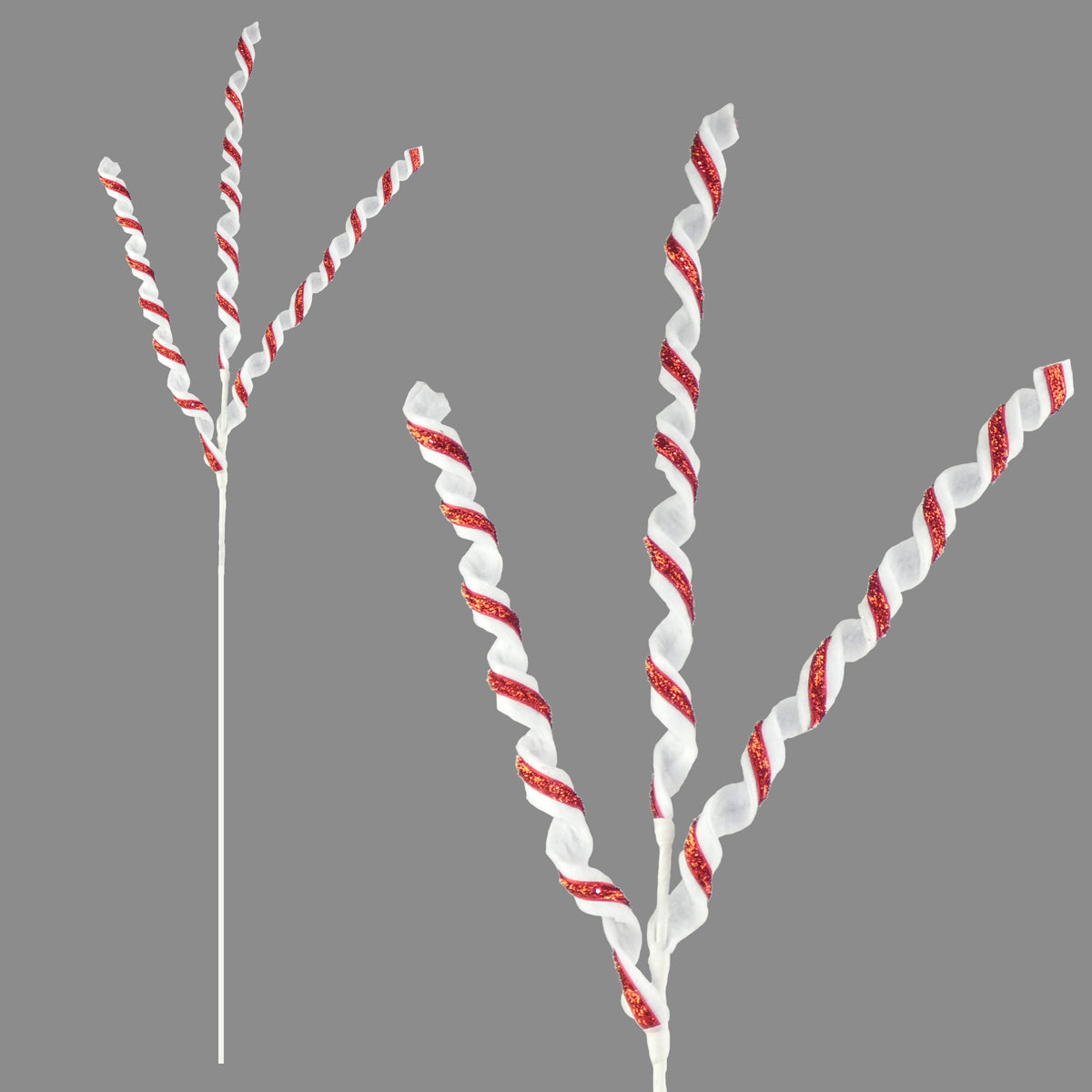 Red & White Candy Cane Curl Spay Pick - 72cm