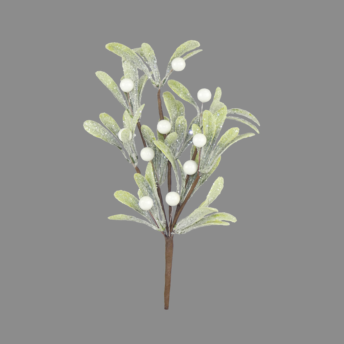 Super Frost Pearl Mistletoe Pick - 27cm