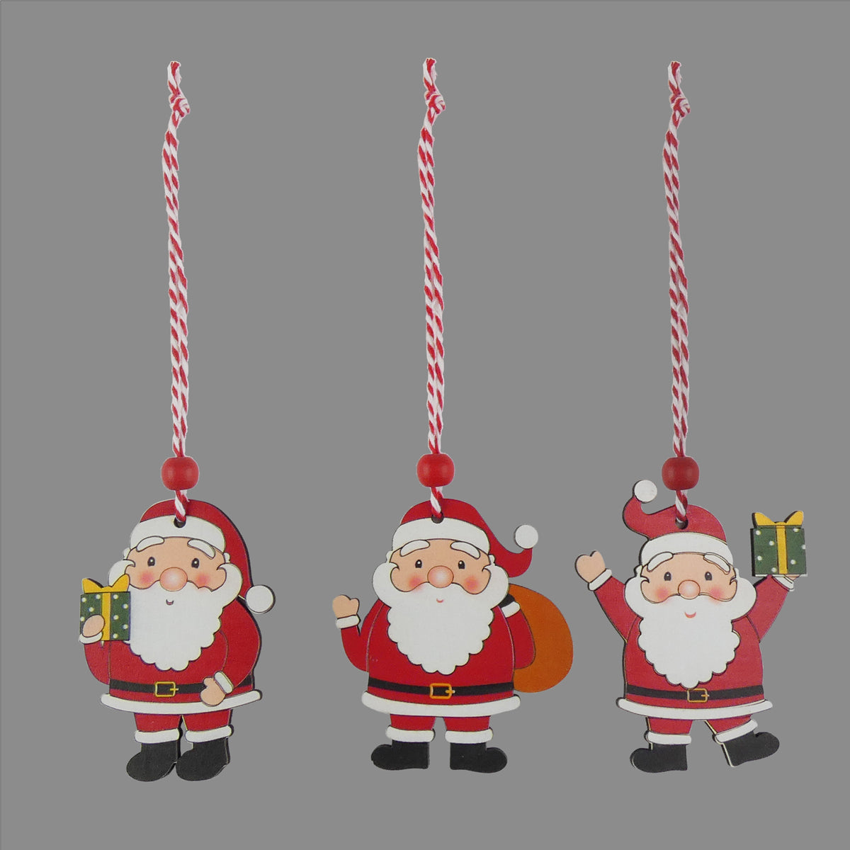 Christmas Santa Wooden Hanging Tree Decoration