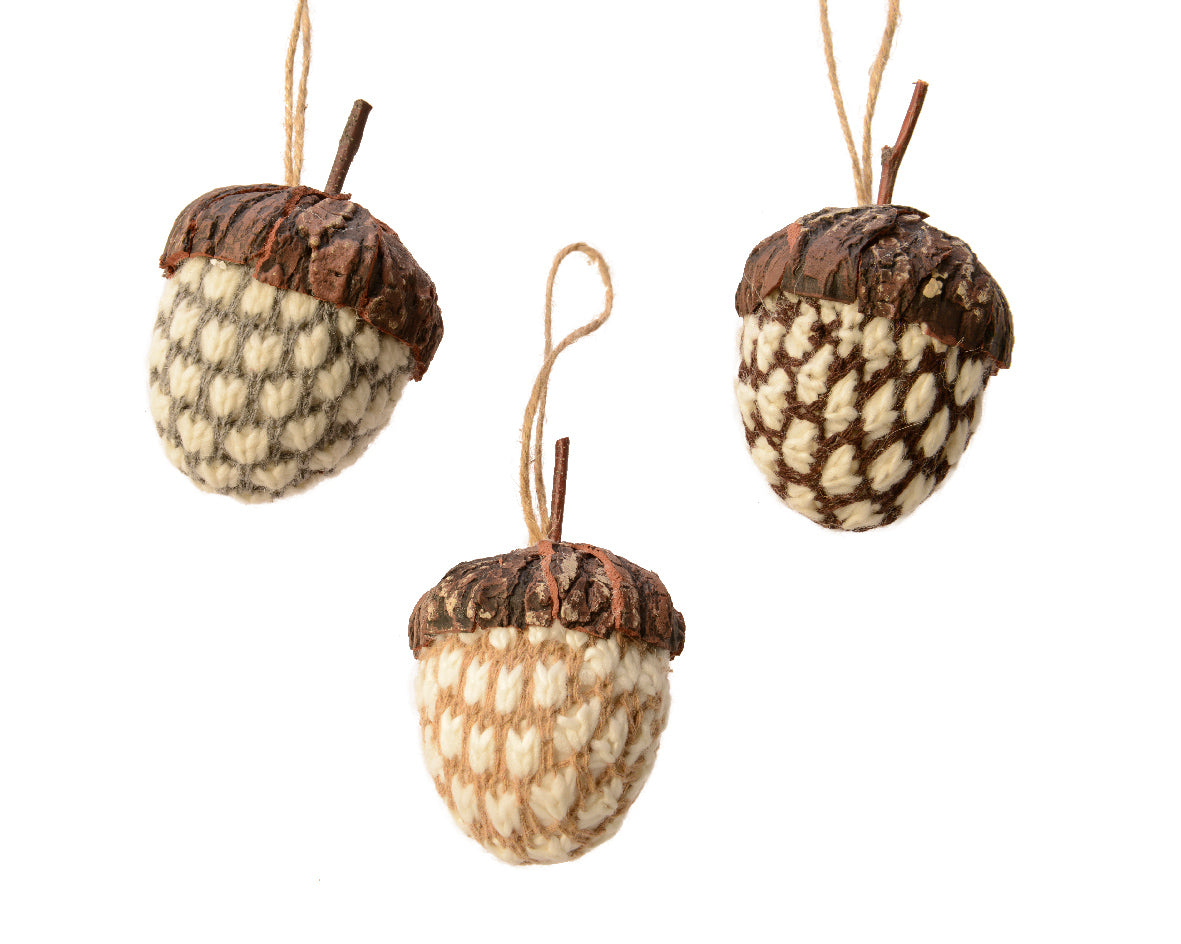 Large Acorn Knitted Hanging Decoration