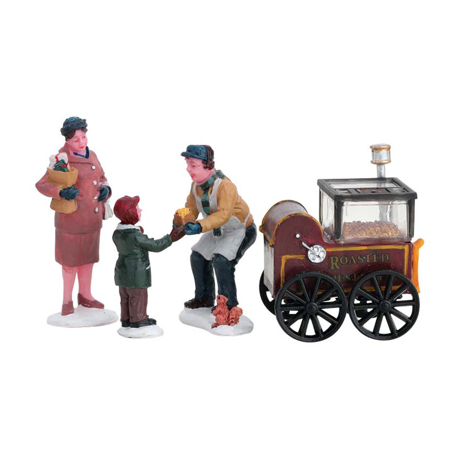 Lemax Roasted Chestnut Stand -  Set of 4 Figurines