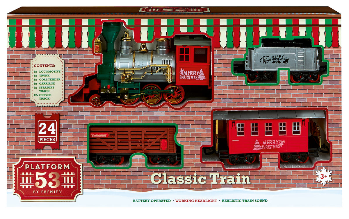 Battery Operated 24 Piece Train Set with Sound – Southwood Christmas Shop